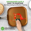 image:imageNutriChef 11Inch Square Griddle Pan  Nonstick with Induction Base  2layer nonstick coating riveted cast iron handle with silicone grip induction compatible PFOA and leadfreeSquare flat griddle pan
