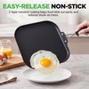 image:imageNutriChef 11Inch Square Griddle Pan  Nonstick with Induction Base  2layer nonstick coating riveted cast iron handle with silicone grip induction compatible PFOA and leadfreeSquare flat griddle pan black