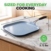 image:imageNutriChef 11Inch Square Griddle Pan  Nonstick with Induction Base  2layer nonstick coating riveted cast iron handle with silicone grip induction compatible PFOA and leadfreeSquare flat griddle pan blue