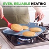 image:imageNutriChef 11Inch Square Griddle Pan  Nonstick with Induction Base  2layer nonstick coating riveted cast iron handle with silicone grip induction compatible PFOA and leadfreeSquare flat griddle pan blue