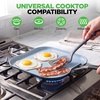 image:imageNutriChef 11Inch Square Griddle Pan  Nonstick with Induction Base  2layer nonstick coating riveted cast iron handle with silicone grip induction compatible PFOA and leadfreeSquare flat griddle pan blue