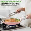 image:imageNutriChef 12Piece Nonstick Kitchen Cookware Set  Professional Hard Anodized Includes Saucepan Frying Pans Cooking Pots Dutch Oven Pot Lids Utensils  NCCW12S BlackPink
