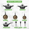 image:imageNutriChef 12Piece Nonstick Kitchen Cookware Set  Professional Hard Anodized Includes Saucepan Frying Pans Cooking Pots Dutch Oven Pot Lids Utensils  NCCW12S BlackBlack