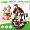 image:imageNutriChef 12Piece Nonstick Kitchen Cookware Set  Professional Hard Anodized Includes Saucepan Frying Pans Cooking Pots Dutch Oven Pot Lids Utensils  NCCW12S BlackBlack