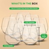image:imageNutriChef 15 oz Stemless Crystal Wine Glasses Set of 12 Elegant Glasses for Red or White Wine UltraThin LeadFree Dishwasher Safe Seamless Bowl Design for Dining Parties amp BarsElegant