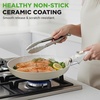 image:imageNutriChef 18Piece Ceramic Cookware Set with Detachable Handles Non Stick Pots and Pans PTFEFree Natural Ceramic Coating SpaceSaving Design Oven amp Stove Safe Includes Utensils GreenGreen