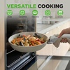 image:imageNutriChef 18Piece Ceramic Cookware Set with Detachable Handles Non Stick Pots and Pans PTFEFree Natural Ceramic Coating SpaceSaving Design Oven amp Stove Safe Includes Utensils GreenGreen