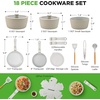 image:imageNutriChef 18Piece Ceramic Cookware Set with Detachable Handles Non Stick Pots and Pans PTFEFree Natural Ceramic Coating SpaceSaving Design Oven amp Stove Safe Includes Utensils GreenGreen