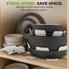 image:imageNutriChef 18Piece Ceramic Cookware Set with Detachable Handles Non Stick Pots and Pans PTFEFree Natural Ceramic Coating SpaceSaving Design Oven amp Stove Safe Includes Utensils GreenGray