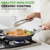 image:imageNutriChef 18Piece Ceramic Cookware Set with Detachable Handles Non Stick Pots and Pans PTFEFree Natural Ceramic Coating SpaceSaving Design Oven amp Stove Safe Includes Utensils GreenBlue