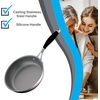 image:imageNutriChef 8 Small Fry Pan  PFOAPFOS Free Stainless Steel StainResistant Frying Pan Kitchen Cookware wDurable Ceramic NonStick Coating Silicone Wrap Handles  Works wModel NCSSS12