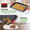 image:imageNutriChef Baking Moulds Set of 8  Casserole Dish Bread Baking Tray Baking Tray Muffin Baking Tin Blue Cake Tin Round amp Square Stackable amp NonStick Dishwasher Safe Oven Safe up to 230 CRedBlack
