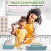 image:imageNutriChef Non Stick Baking Pans Set 6Piece Bakeware Set  Includes muffin pan loaf pan cake pan cookie sheet amp baking trays with ceramic coating oven safe to 446F6 Piece