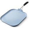 image:imageNutriChef 11Inch Square Griddle Pan  Nonstick with Induction Base  2layer nonstick coating riveted cast iron handle with silicone grip induction compatible PFOA and leadfreeSquare flat griddle pan blue