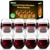 image:imageNutriChef 15 oz Stemless Crystal Wine Glasses Set of 12 Elegant Glasses for Red or White Wine UltraThin LeadFree Dishwasher Safe Seamless Bowl Design for Dining Parties amp BarsClear
