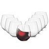 image:imageNutriChef 15oz Stemless Wine Glasses  Set of 8 Ultra Thin Elegant Red amp White Wine Clear Crystal Glass Drinkware LeadFree Hand Blown Seamless Bowl Dishwasher Safe for Any Occasion