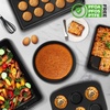 image:imageNutriChef 8Piece Nonstick Bakeware Set  Baking Tray Set wNonStick Coating 450F Oven Safe Round Cake Loaf Muffin WideSquare Pans Cookie Sheet BlueBrown