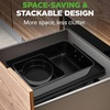 image:imageNutriChef 8Piece Nonstick Bakeware Set  Baking Tray Set wNonStick Coating 450F Oven Safe Round Cake Loaf Muffin WideSquare Pans Cookie Sheet BlueGray