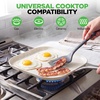 image:imageNutriChef 11Inch Griddle Pan  Ceramic Nonstick with Induction Base  PFASfree ceramic coated cookware with stainless steel handle oven safe to 500F dishwasher safeLight Gray  Cream