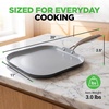 image:imageNutriChef 11Inch Griddle Pan  Ceramic Nonstick with Induction Base  PFASfree ceramic coated cookware with stainless steel handle oven safe to 500F dishwasher safeBlue  Dark Gray