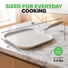 image:imageNutriChef 11Inch Griddle Pan  Ceramic Nonstick with Induction Base  PFASfree ceramic coated cookware with stainless steel handle oven safe to 500F dishwasher safeLight Gray  Cream