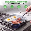 image:imageNutriChef 11Inch Griddle Pan  Ceramic Nonstick with Induction Base  PFASfree ceramic coated cookware with stainless steel handle oven safe to 500F dishwasher safeBlue  Dark Gray