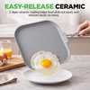 image:imageNutriChef 11Inch Griddle Pan  Ceramic Nonstick with Induction Base  PFASfree ceramic coated cookware with stainless steel handle oven safe to 500F dishwasher safeBlue  Dark Gray