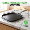image:imageNutriChef 11Inch Griddle Pan  Ceramic Nonstick with Induction Base  PFASfree ceramic coated cookware with stainless steel handle oven safe to 500F dishwasher safeBlack