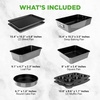 image:imageNutriChef 8 Piece Nonstick Bakeware Set  Carbon Steel Baking Pans for Oven  Includes Sheet Pan Muffin Loaf Round and Square Cake Pan  Dishwasher Safe Stackable Design Oven Safe up to 446FGray