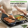 image:imageNutriChef Double Burner Griddle  Flat Top Griddle for Stove Top  Nonstick marblecoated griddle pan with extralarge easy to clean cooking surface perfect for pancakes and tortillasBlack