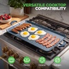 image:imageNutriChef Double Burner Griddle  Flat Top Griddle for Stove Top  Nonstick marblecoated griddle pan with extralarge easy to clean cooking surface perfect for pancakes and tortillasBlue