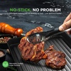 image:imageNutriChef Double Burner Griddle  Flat Top Griddle for Stove Top  Nonstick marblecoated griddle pan with extralarge easy to clean cooking surface perfect for pancakes and tortillasBlack