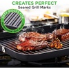 image:imageNutriChef Double Burner Griddle  Flat Top Griddle for Stove Top  Nonstick marblecoated griddle pan with extralarge easy to clean cooking surface perfect for pancakes and tortillasBlack