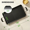 image:imageNutriChef Double Burner Griddle  Flat Top Griddle for Stove Top  Nonstick marblecoated griddle pan with extralarge easy to clean cooking surface perfect for pancakes and tortillasBlack