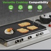 image:imageNutriChef Double Burner Griddle  Flat Top Griddle for Stove Top  Nonstick marblecoated griddle pan with extralarge easy to clean cooking surface perfect for pancakes and tortillasBlack