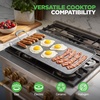 image:imageNutriChef Double Burner Griddle  Flat Top Griddle for Stove Top  Nonstick marblecoated griddle pan with extralarge easy to clean cooking surface perfect for pancakes and tortillasGray