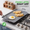 image:imageNutriChef Double Burner Griddle  Flat Top Griddle for Stove Top  Nonstick marblecoated griddle pan with extralarge easy to clean cooking surface perfect for pancakes and tortillasGray