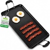image:imageNutriChef Double Burner Griddle  Flat Top Griddle for Stove Top  Nonstick marblecoated griddle pan with extralarge easy to clean cooking surface perfect for pancakes and tortillasBlack