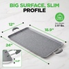 image:imageNutriChef Double Burner Griddle  Flat Top Griddle for Stove Top  Nonstick marblecoated griddle pan with extralarge easy to clean cooking surface perfect for pancakes and tortillasGray
