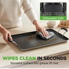 image:imageNutriChef Double Burner Griddle  Flat Top Griddle for Stove Top  Nonstick marblecoated griddle pan with extralarge easy to clean cooking surface perfect for pancakes and tortillasBlack