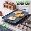 image:imageNutriChef Double Burner Griddle  Flat Top Griddle for Stove Top  Nonstick marblecoated griddle pan with extralarge easy to clean cooking surface perfect for pancakes and tortillasBlue