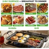 image:imageNutriChef Double Burner Griddle  Flat Top Griddle for Stove Top  Nonstick marblecoated griddle pan with extralarge easy to clean cooking surface perfect for pancakes and tortillasBlack