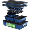image:imageNutriChef 8 Piece Nonstick Bakeware Set  Carbon Steel Baking Pans for Oven  Includes Sheet Pan Muffin Loaf Round and Square Cake Pan  Dishwasher Safe Stackable Design Oven Safe up to 446FBlue