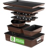 image:imageNutriChef 8 Piece Nonstick Bakeware Set  Carbon Steel Baking Pans for Oven  Includes Sheet Pan Muffin Loaf Round and Square Cake Pan  Dishwasher Safe Stackable Design Oven Safe up to 446FBrown