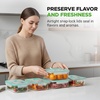 image:imageNutriChef 10Piece Glass Food Containers  Stackable Superior Glass Mealprep Storage Containers Newly Innovated Leakproof Locking Lids wAir Hole FreezertoOvenSafe BlueGreen