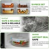image:imageNutriChef 10Piece Glass Food Containers  Stackable Superior Glass Mealprep Storage Containers Newly Innovated Leakproof Locking Lids wAir Hole FreezertoOvenSafe BlueFlat