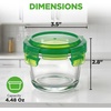 image:imageNutriChef 12 Piece Glass Food Storage Container  448 oz Round Airtight Stackable Containers with Locking Lids for Snacks Fruits and Meal Prep  Oven amp Freezer Safe