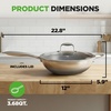 image:imageNutriChef 12 Stainless Steel Durable Wok  Triply Kitchenware Wok with Glass Lid Side Handle  DAKIN Etching NonStick Coating Scratchresistant Raisedup Honeycomb Fire Textured PatternStainless Steel