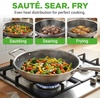 image:imageNutriChef 12 Stainless Steel Durable Wok  Triply Kitchenware Wok with Glass Lid Side Handle  DAKIN Etching NonStick Coating Scratchresistant Raisedup Honeycomb Fire Textured PatternStainless Steel