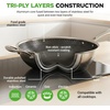 image:imageNutriChef 12 Stainless Steel Durable Wok  Triply Kitchenware Wok with Glass Lid Side Handle  DAKIN Etching NonStick Coating Scratchresistant Raisedup Honeycomb Fire Textured PatternStainless Steel